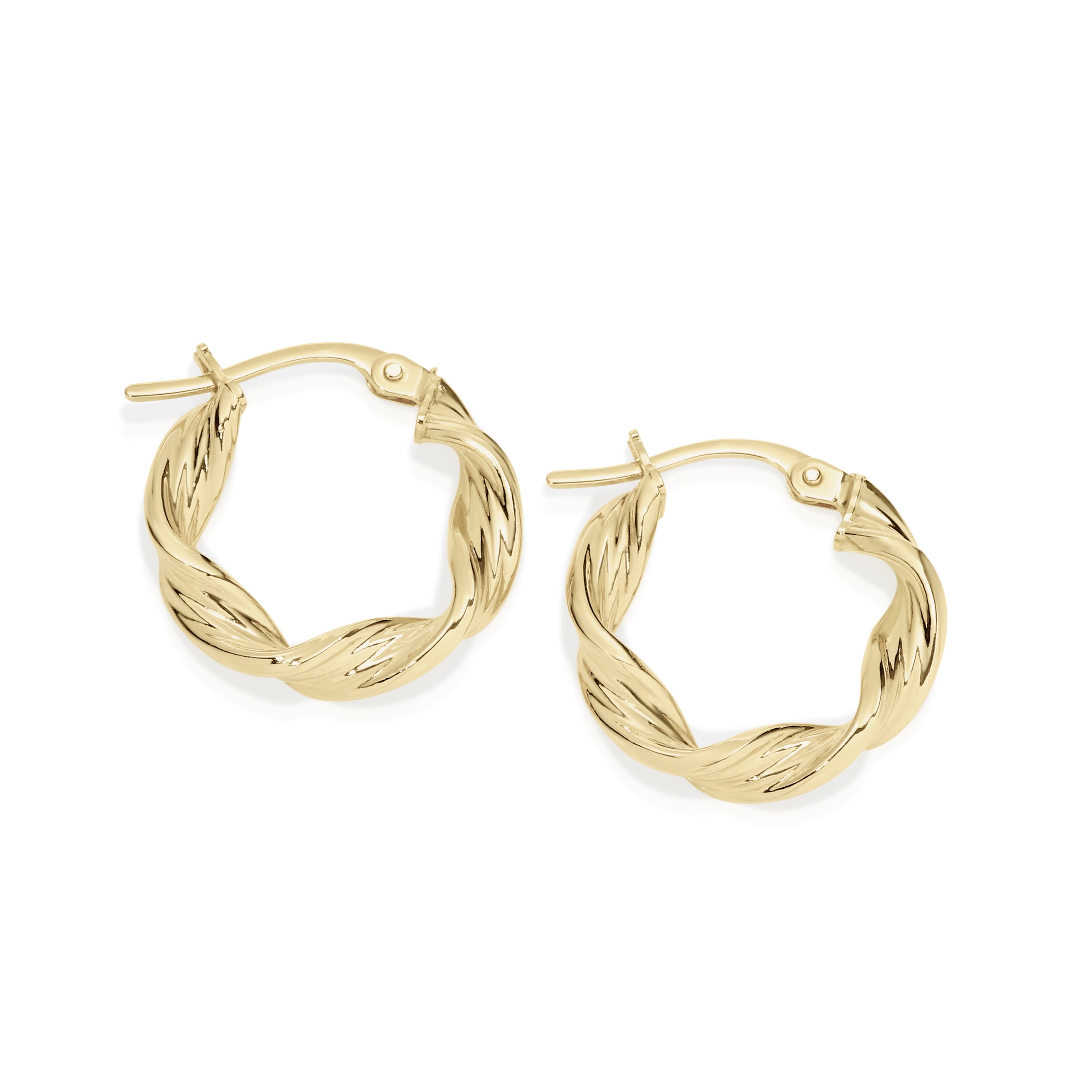 9ct ribbon twist hoops 10mm