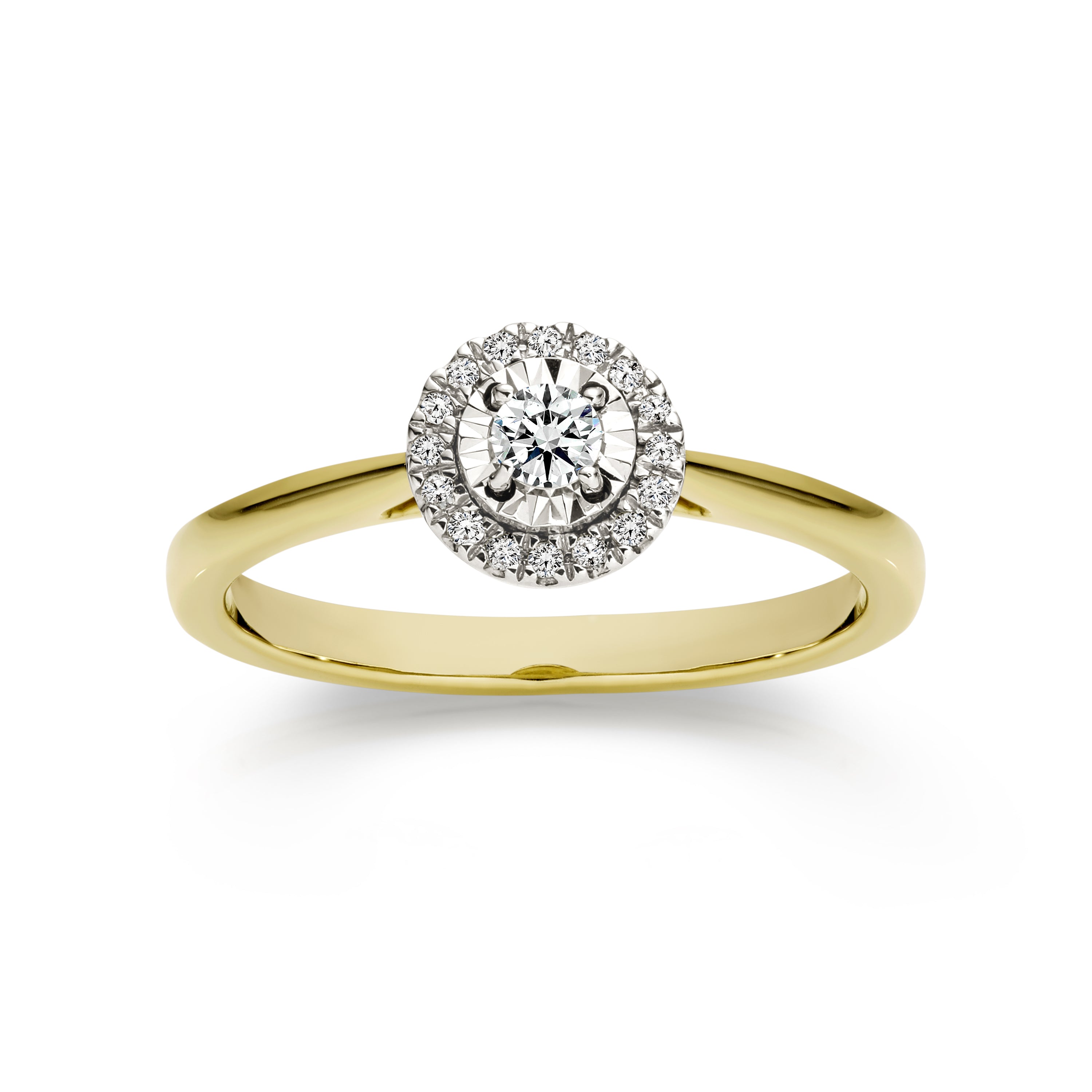 9ct 0.16ct diamond halo ring