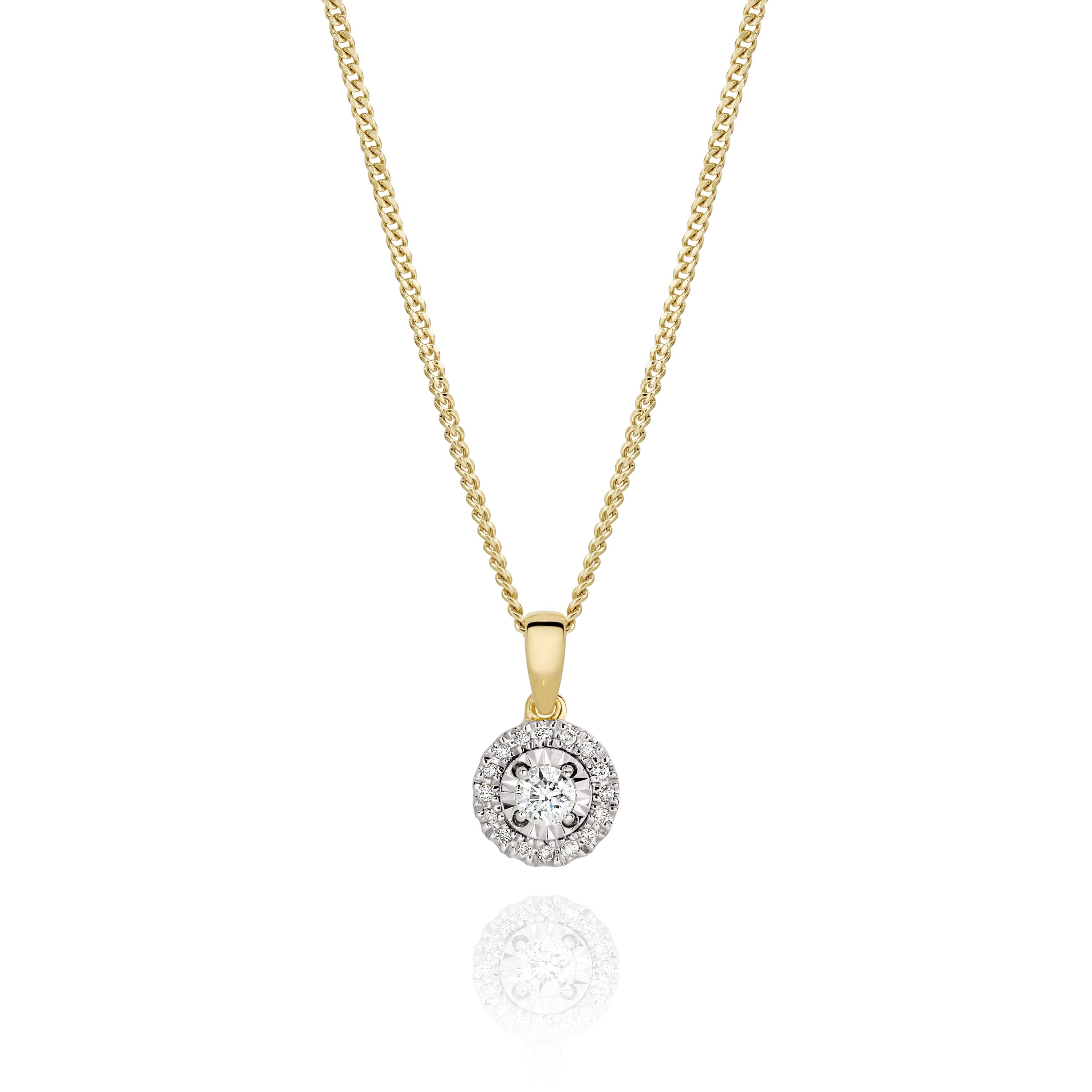 9ct 0.16ct diamond pendant