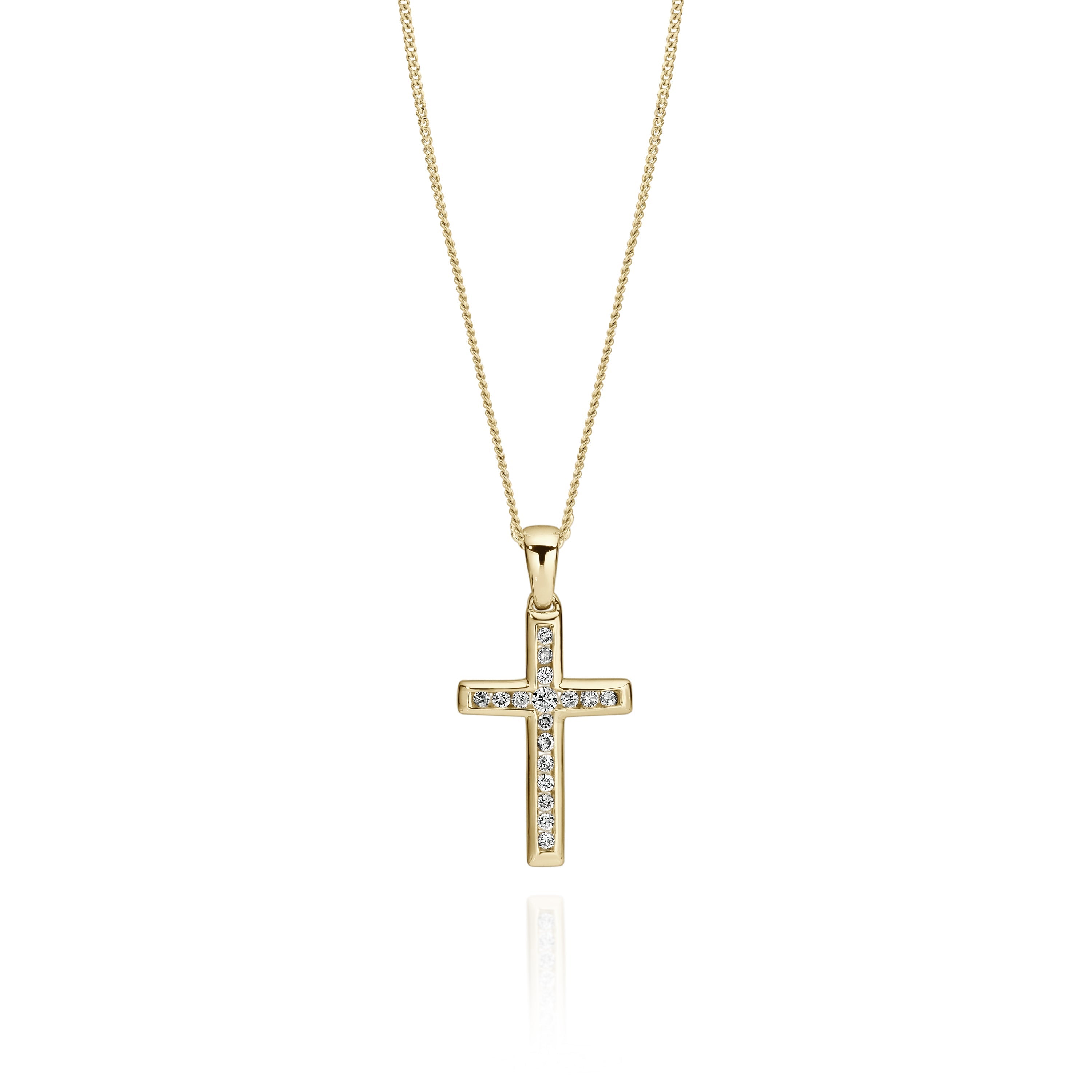 9ct 0.12ct diamond cross pendant