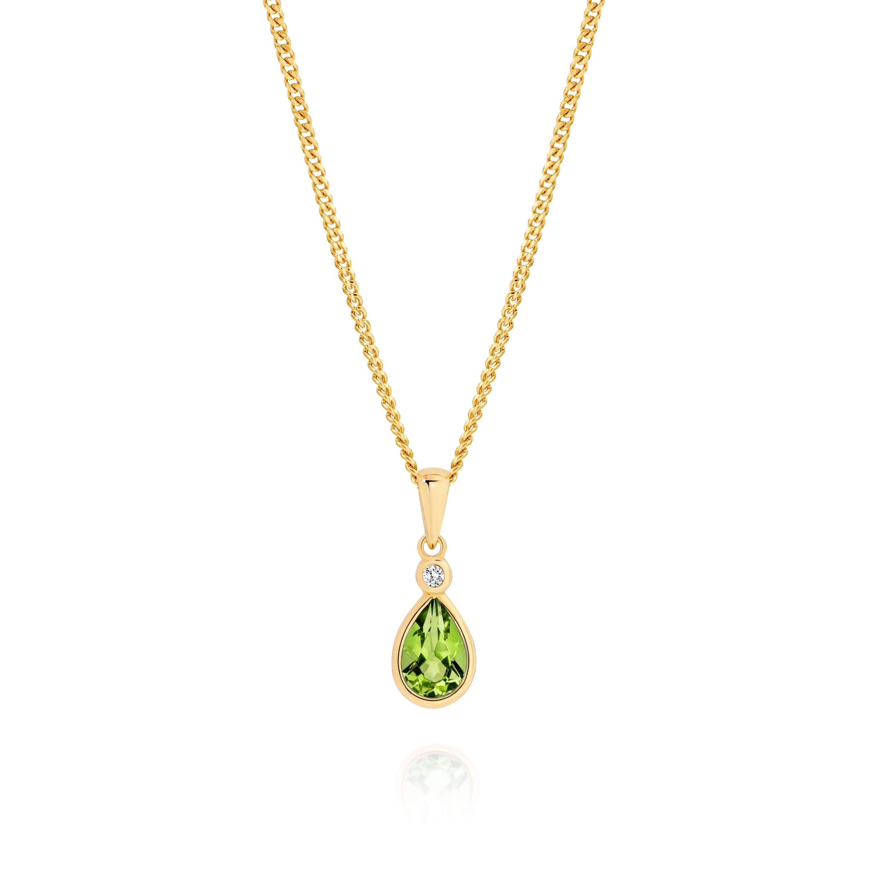 9ct peridot & cubic zirconia pendant