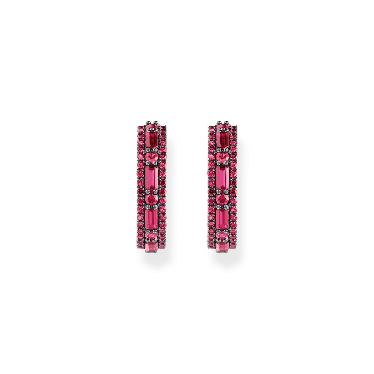 THOMAS SABO Hoop earrings with ruby red stones