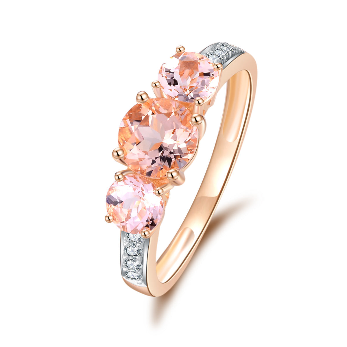 9ct Rose Gold Morganite & Diamond Ring