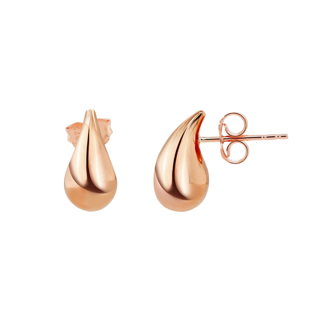 9ct Rose Gold Teardrop Stud (Small)