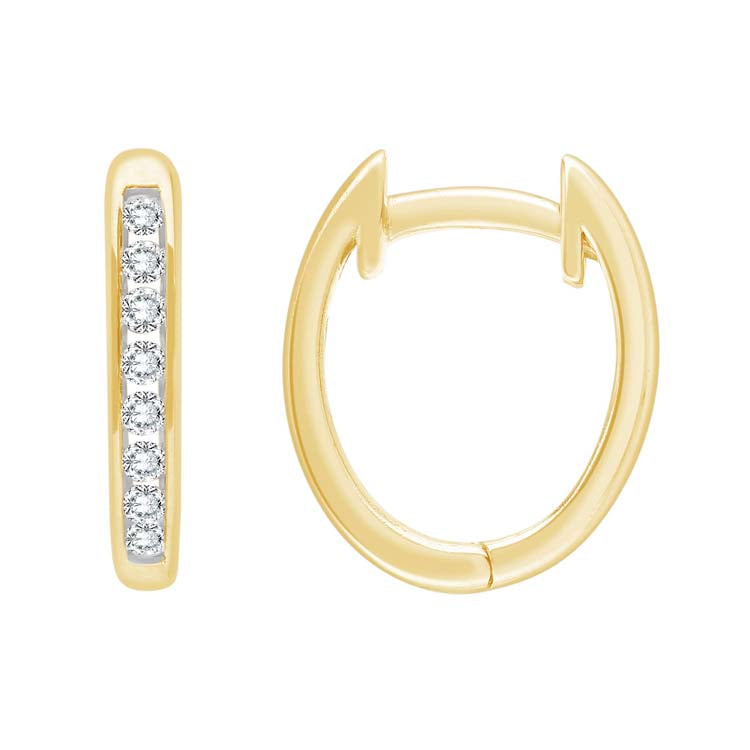 0.15ct Diamond Huggie Earrings in 9ct Yellow Gold
