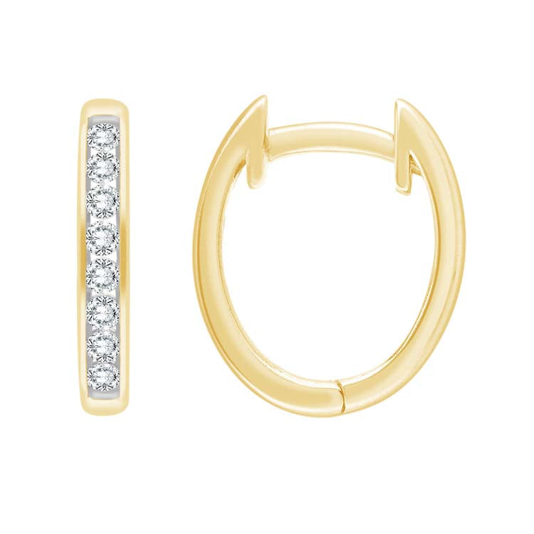 0.25ct Diamond Huggie Earrings in 9ct Yellow Gold