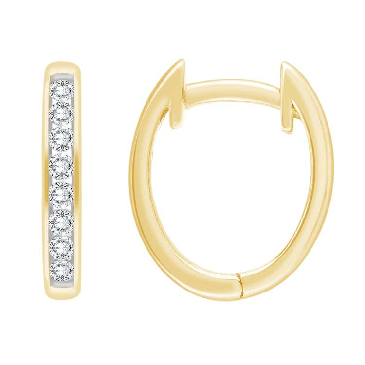 0.33ct Diamond Huggie Earrings in 9ct Yellow Gold