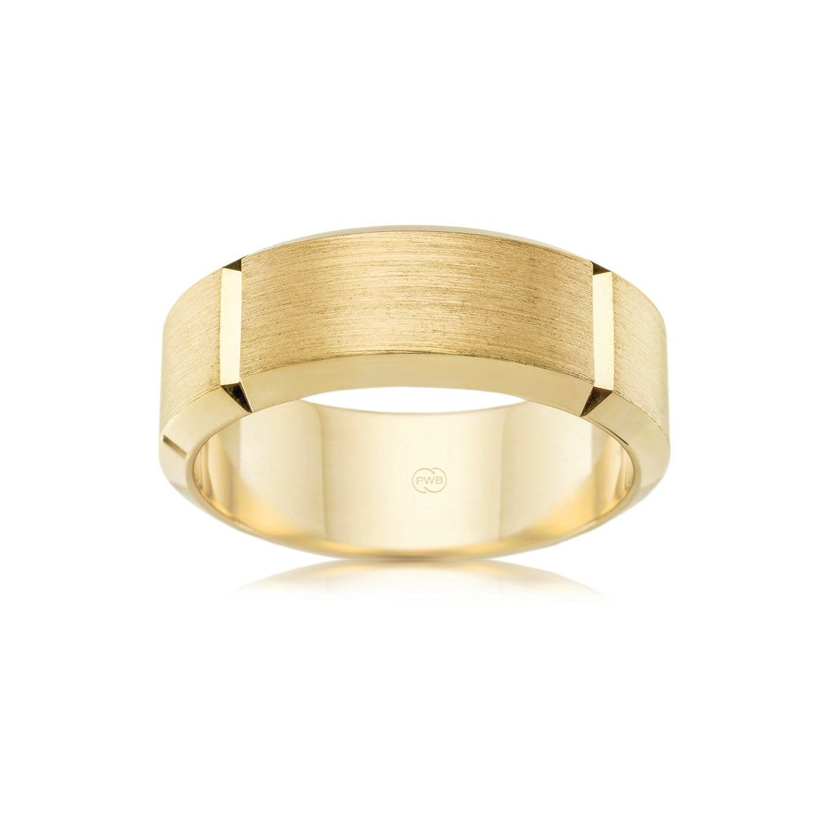 9ct Yellow Gold Faceted Wedding Ring
