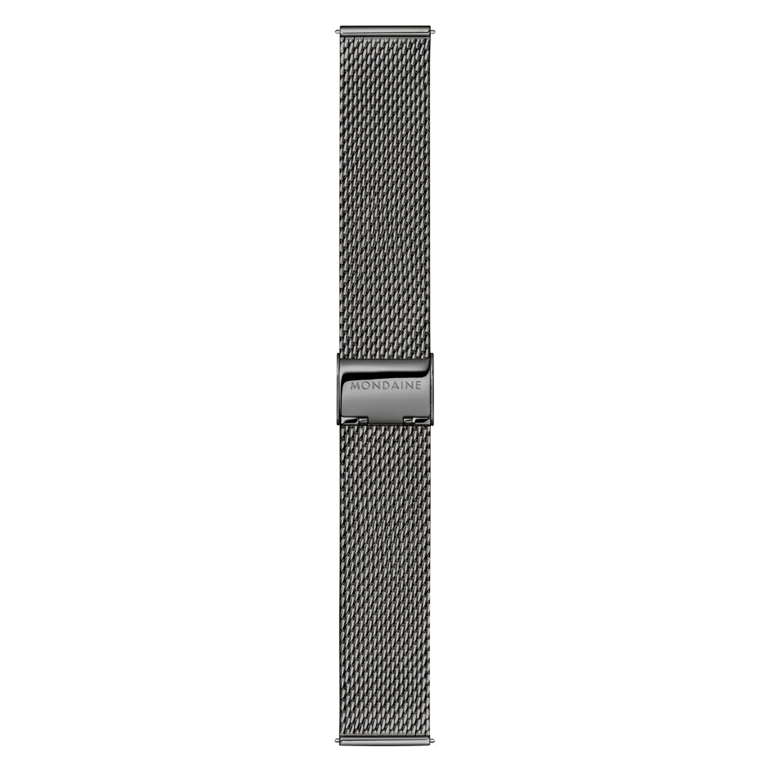 Mondaine Doppio Black Stainless Steel 41mm Watch - MLE.41220.SM