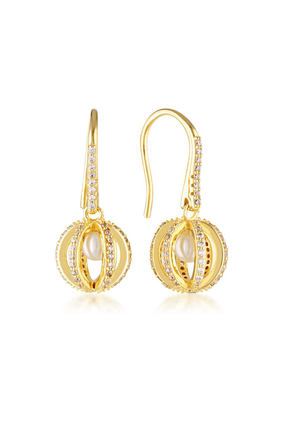 Georgini Majesty Freshwater Pearl Earrings Gold