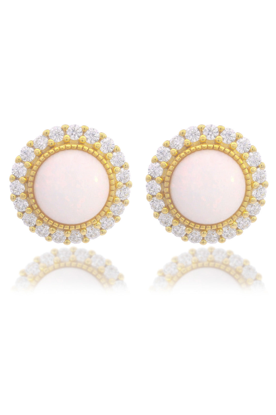 Georgini Opal Glow Marrinawi White Created Opal Earrings Gold