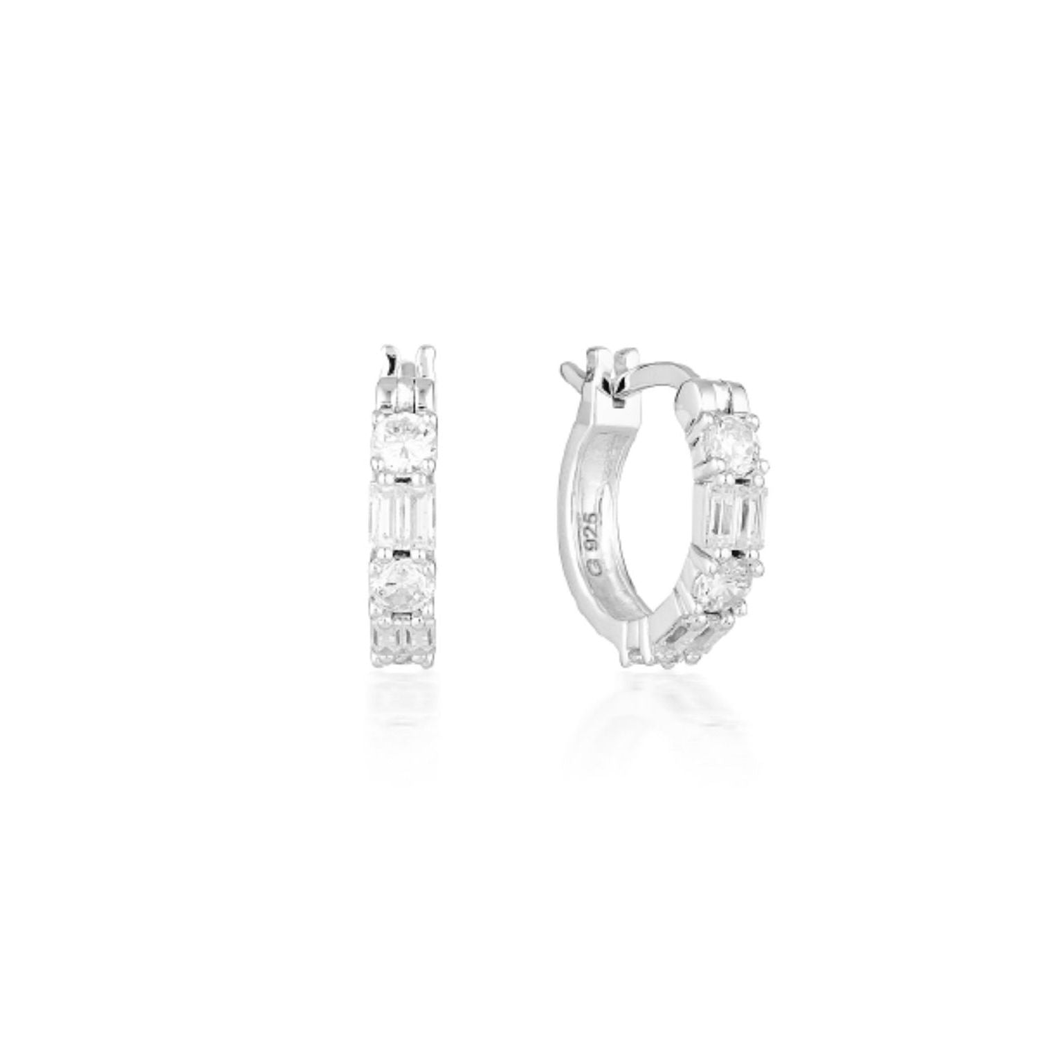 Georgini - Irina Small Sterling Silver Cubic Zirconia Hoop Earrings