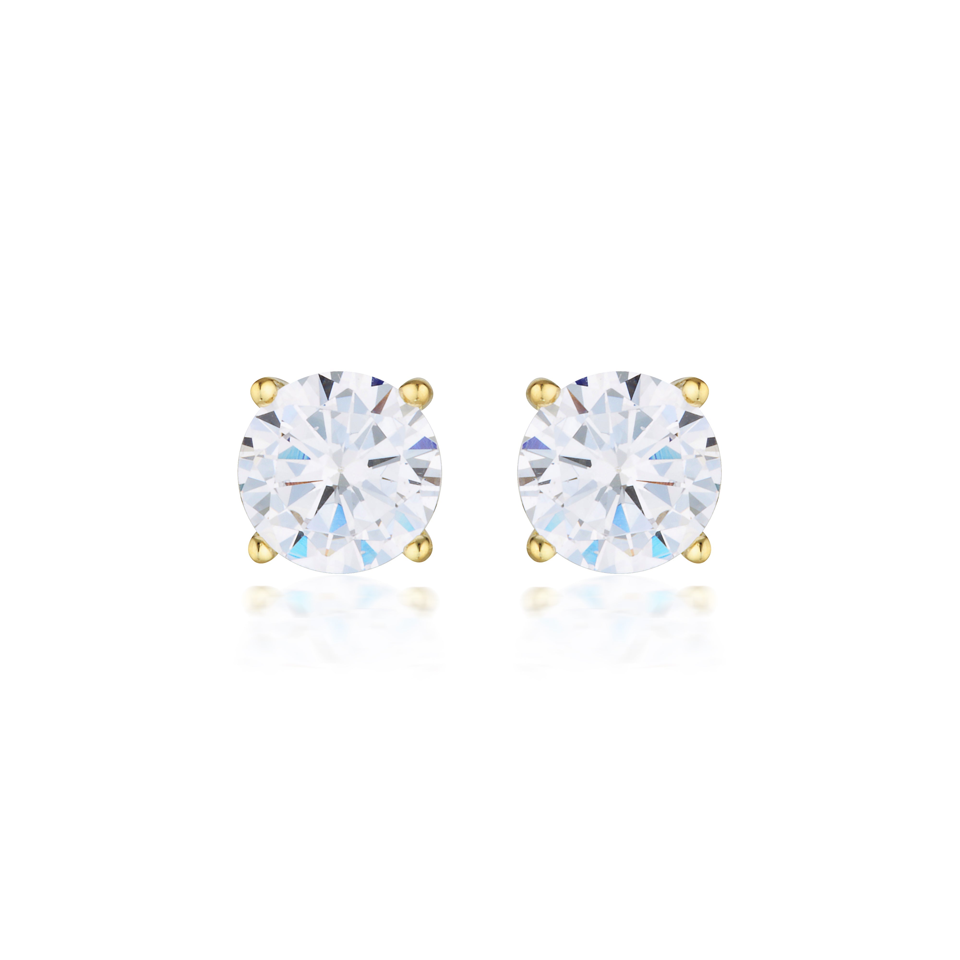 Georgini Moissanite Studs 2.00ct in 9ct Yellow Gold