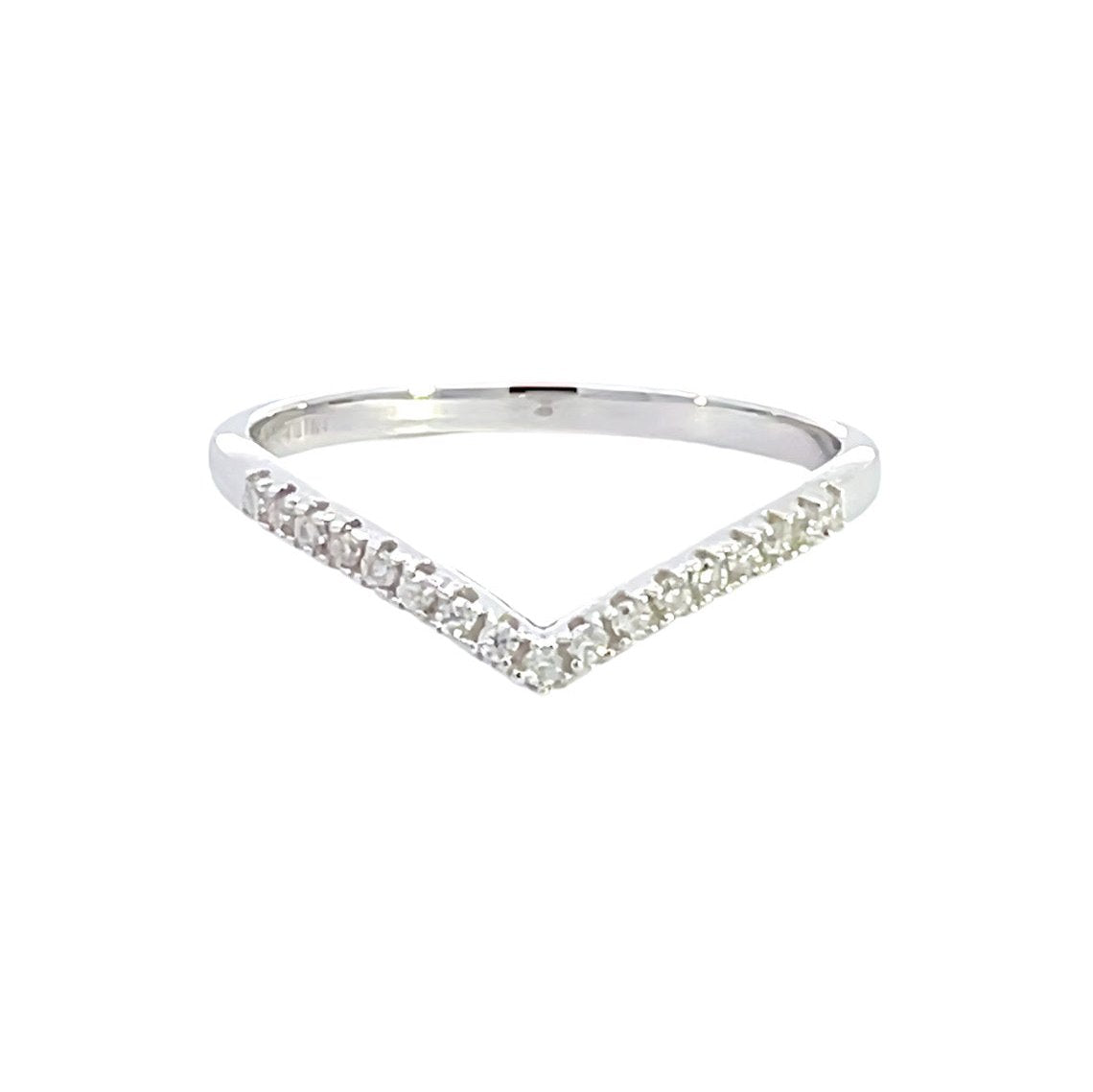 Georgini Round Brilliant Cut Moissanite Wishbone in 9ct White Gold Ring