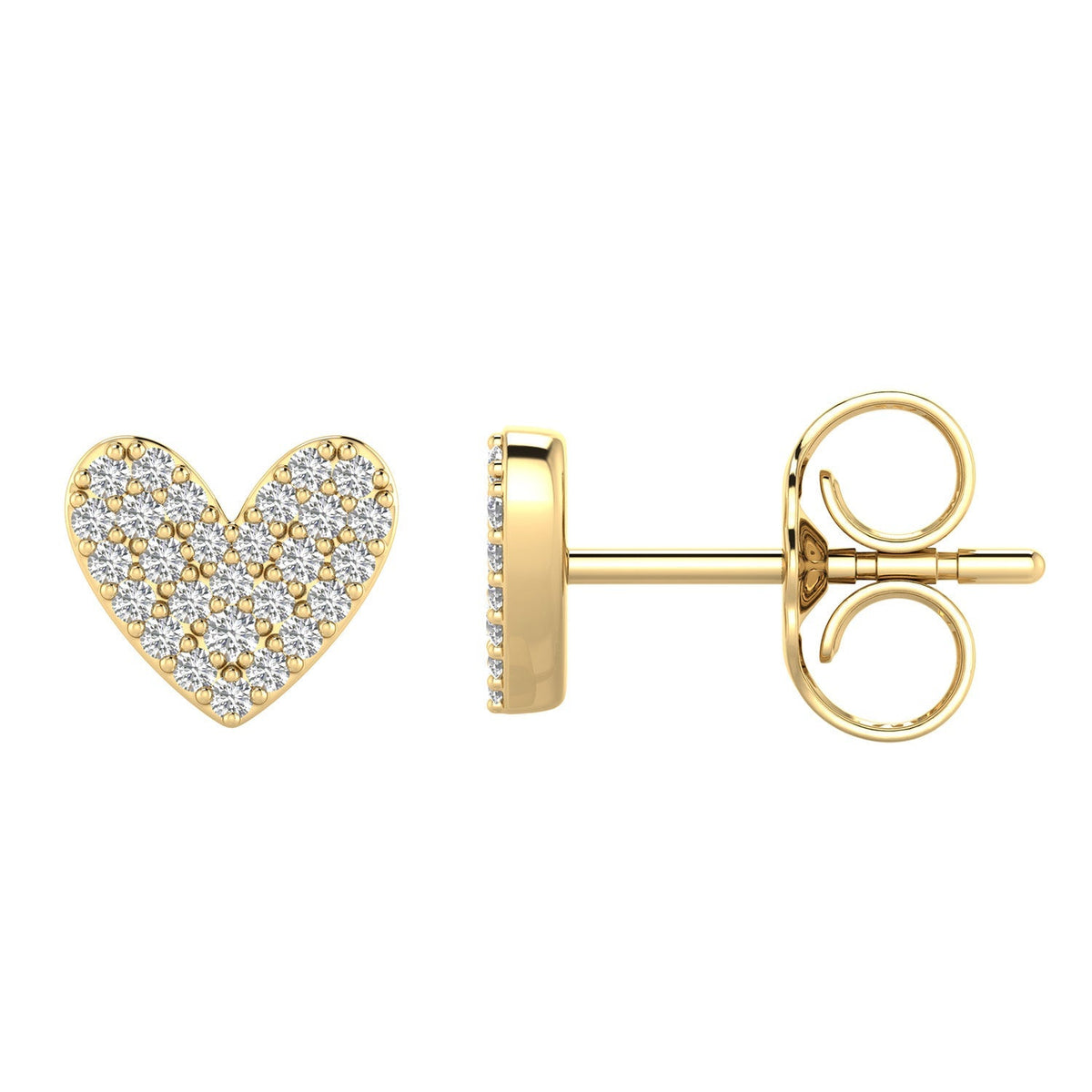 22ct Gold Vermeil 0.20ct Lab Grown Diamond Heart Earrings