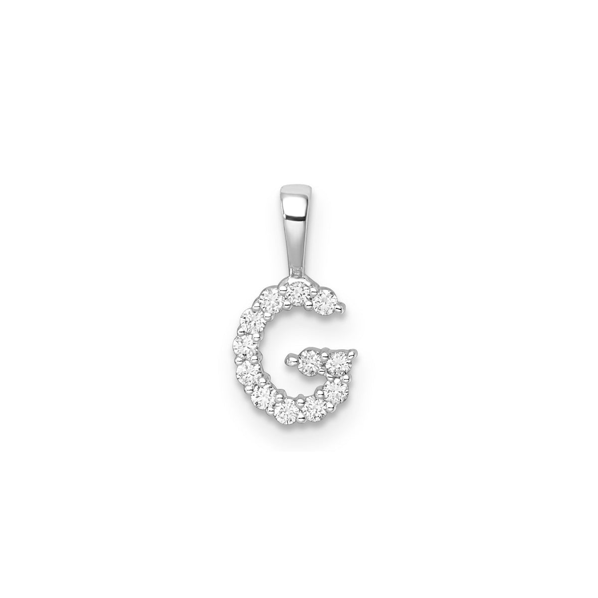 0.12ct Lab Grown Diamond Initial G Pendant in 9ct White Gold