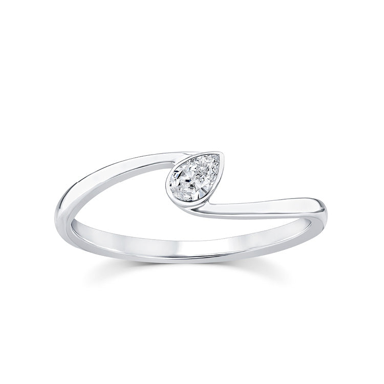 0.12ct Lab Grown Diamond Ring in 9ct White Gold