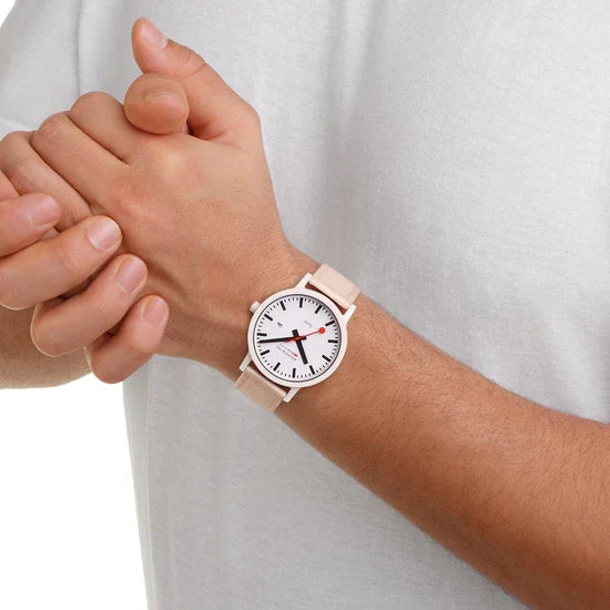 Mondaine Essence Solar White 41mm Watch - MS1.41910.LA