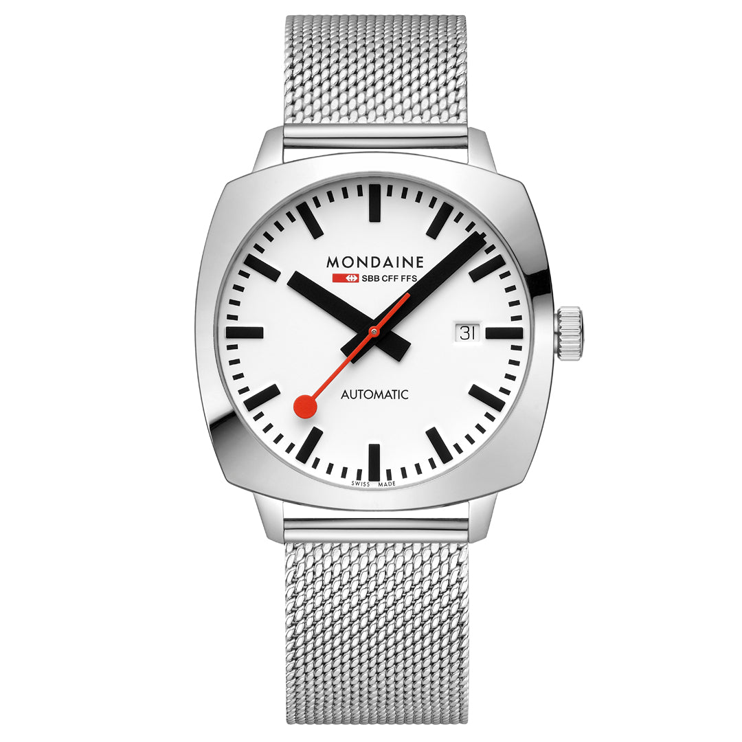 Mondaine Cushion Automatic Stainless Steel Watch - MSL.3961B.SM