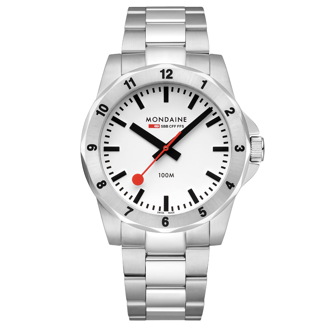 Mondaine Numeri Stainless Steel 42mm Watch - MSN.4211B.SK