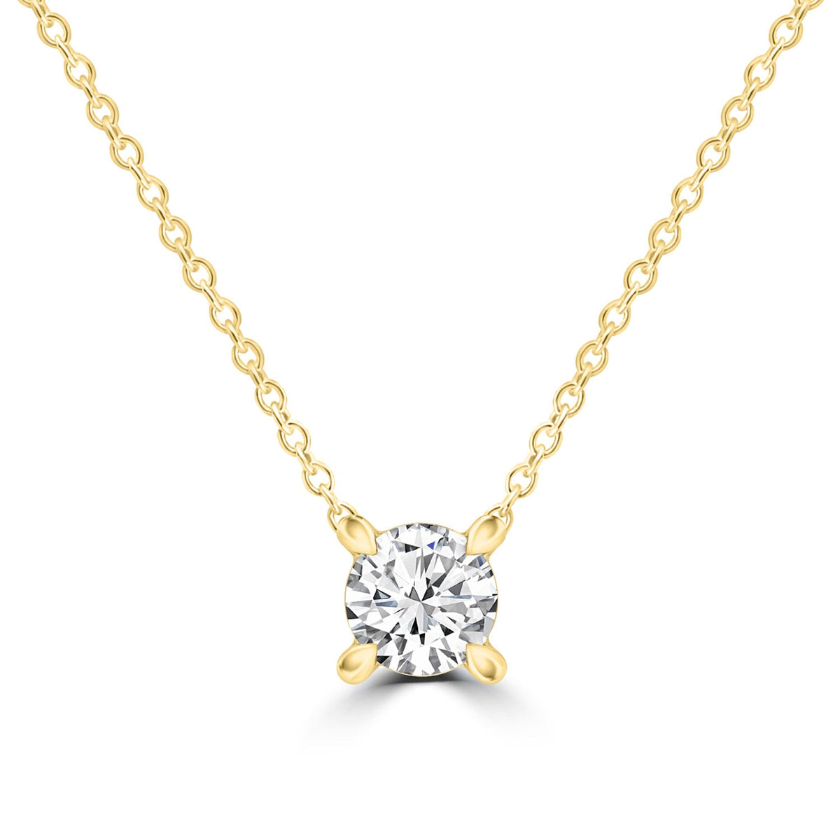 Diamond Round Necklace with 0.25ct Diamonds in 9ct Yellow Gold