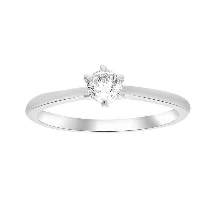 0.25ct Diamond 6 Claw Ring in 9ct White Gold