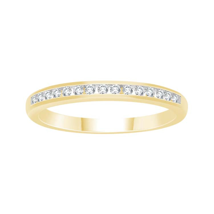 0.15ct Diamond Channel Set Band in 9ct Yellow Gold