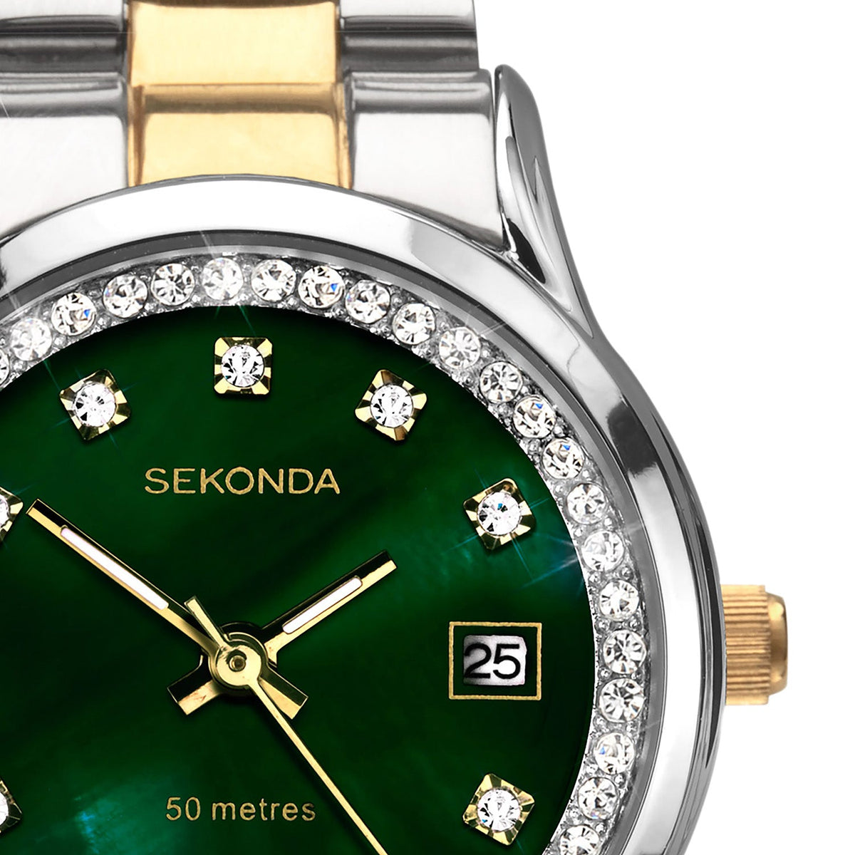 Sekonda Womens Catherine Green Dial Two-Tone Bracelet 27mm Watch