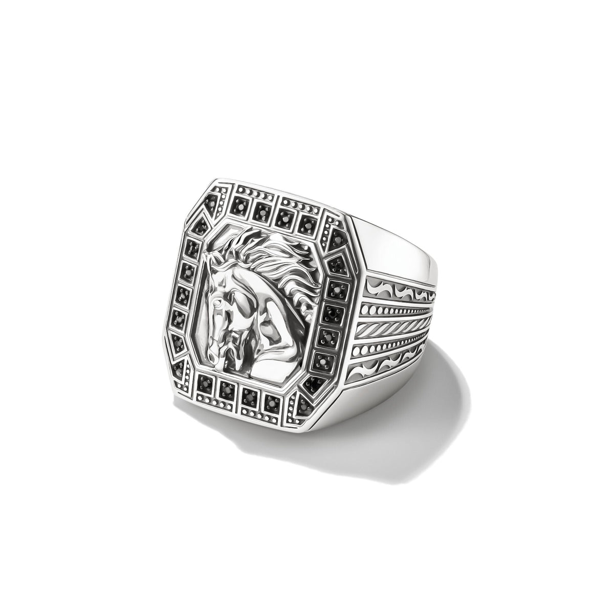THOMAS SABO Horse Head Signet Ring with Zirconia Stones