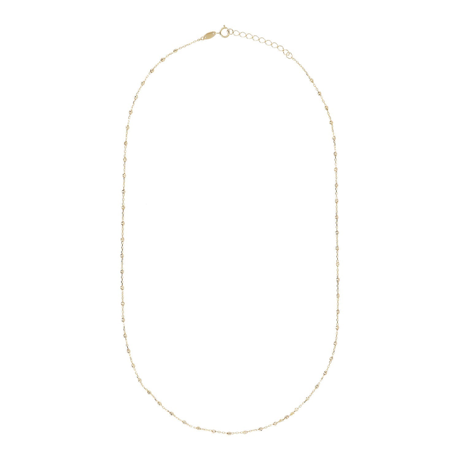 9ct Yellow Gold Beaded Chain 48cm