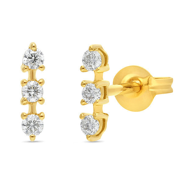 Diamond  Earring in 9ct Yellow Gold