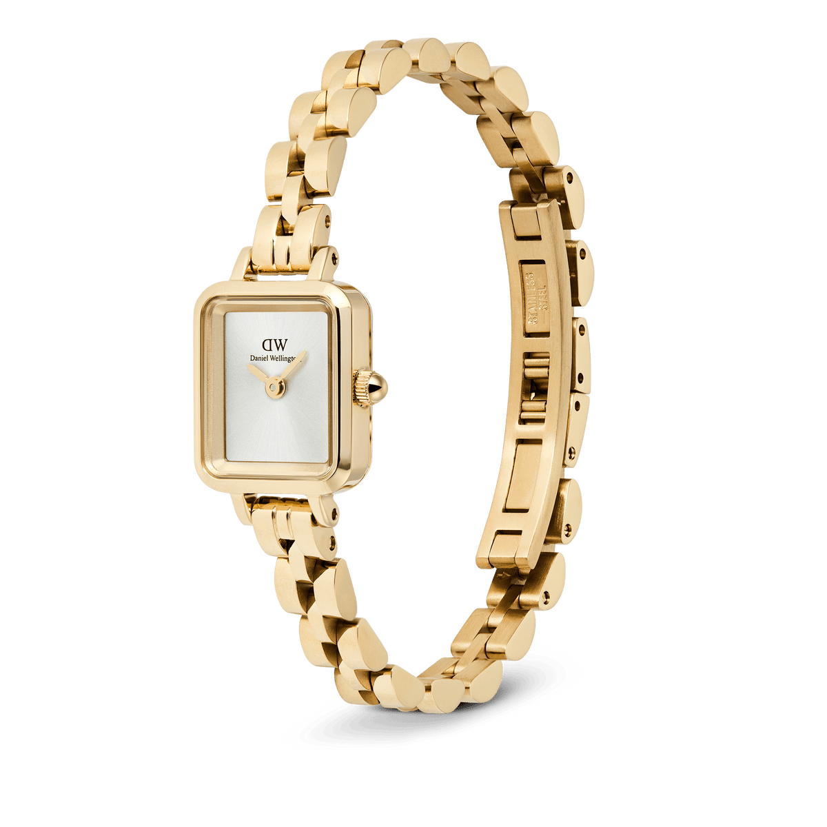 Daniel Wellington Quadro Mini Arch 3-link White Sunray Gold