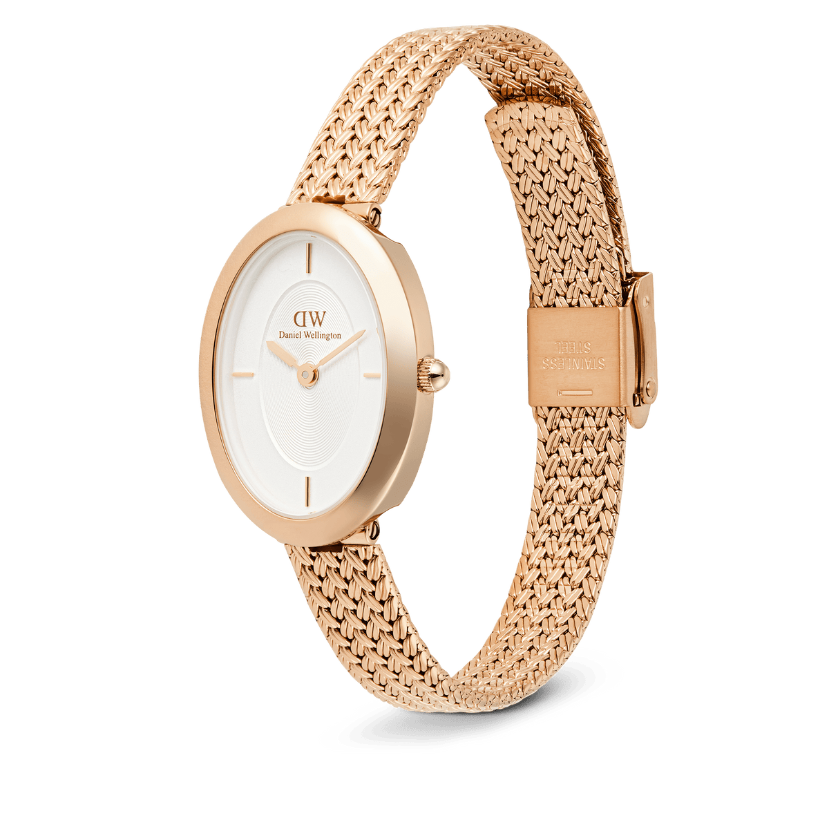 Daniel Wellington Juliette Braided Mesh White Sunray Rose Gold