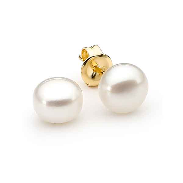 11mm Freshwater Pearl Stud Earrings 9ct Yellow Gold