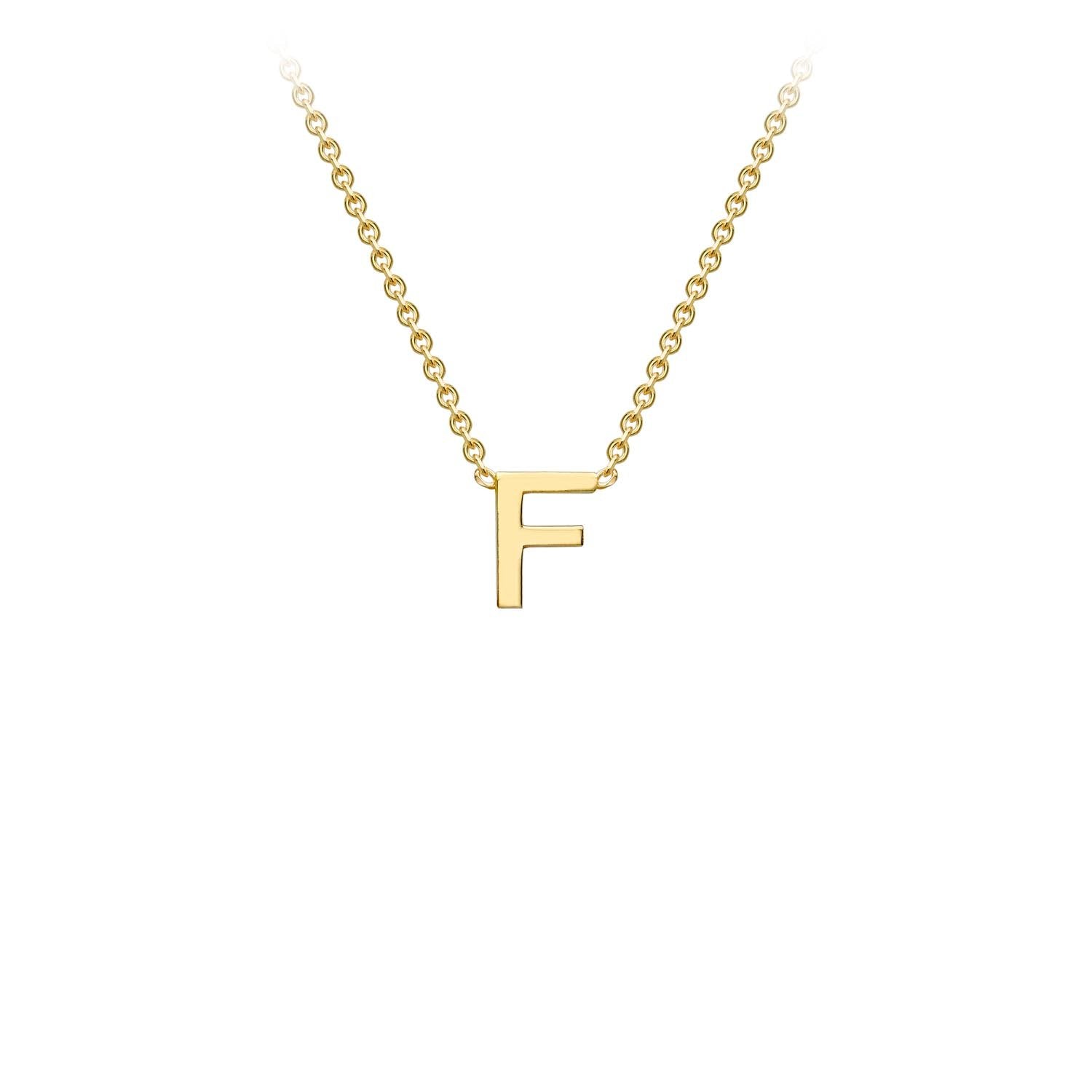 9ct Yellow Gold 'F' Initial Adjustable Letter Necklace 38/43cm