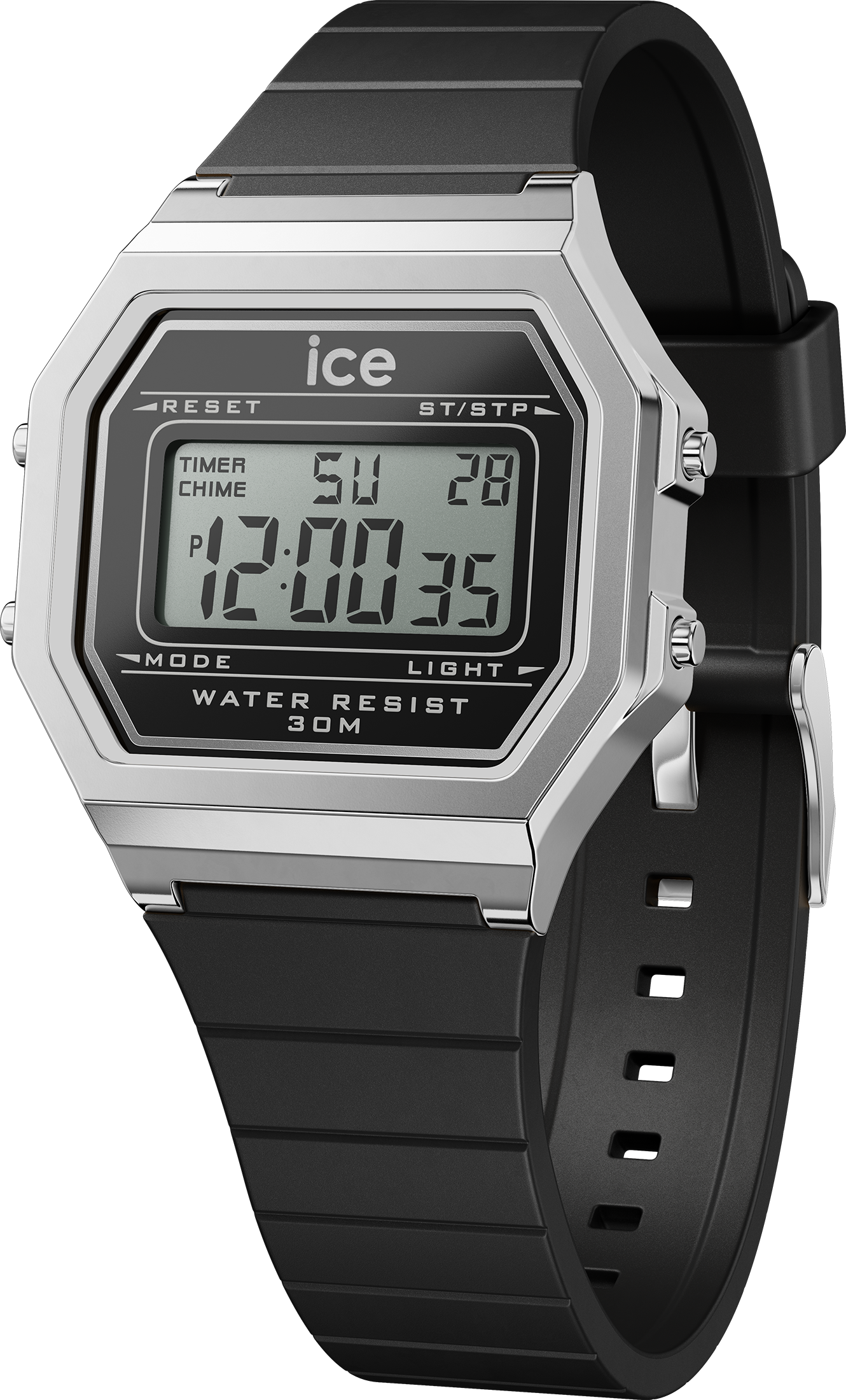 ICE digit retro - Black silver