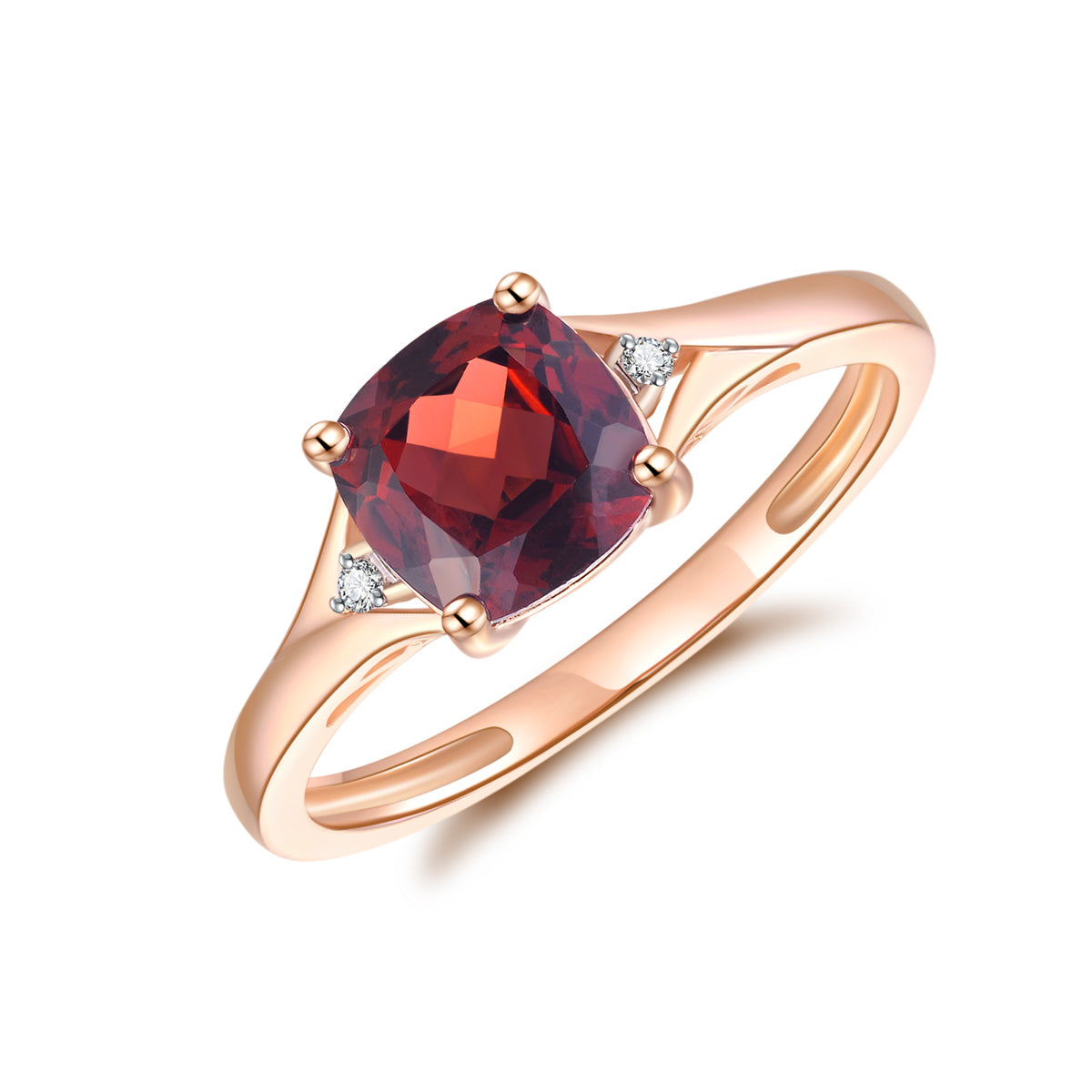 9ct Rose Gold Garnet & Diamond Ring