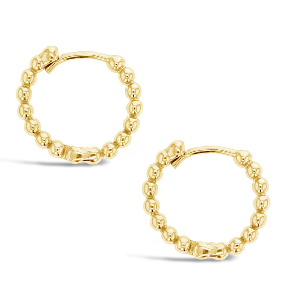 Beaded Huggie Earring in 9ct Yellow Gold