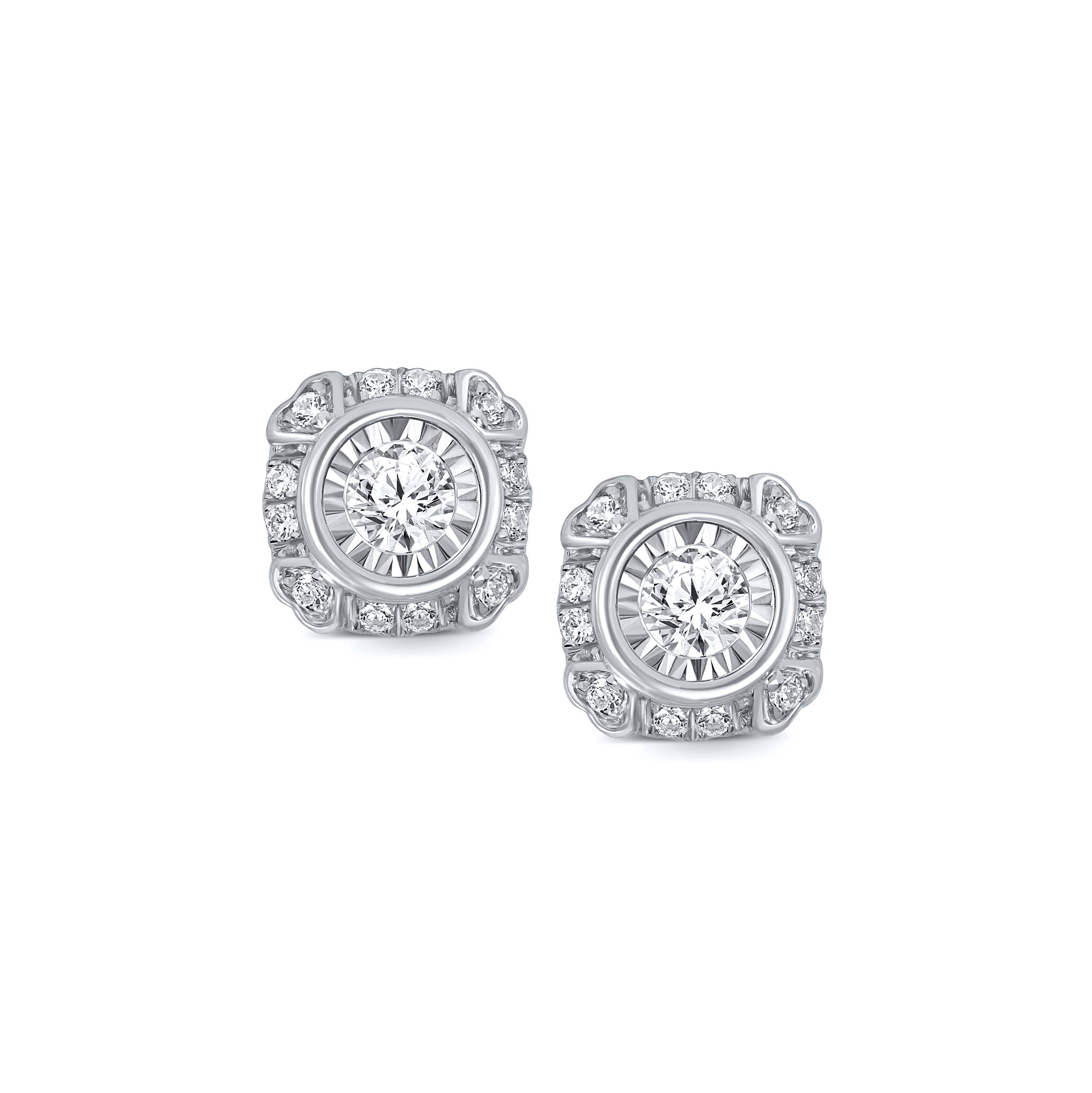 9ct White Gold 0.25ct Diamond Stud Earrings