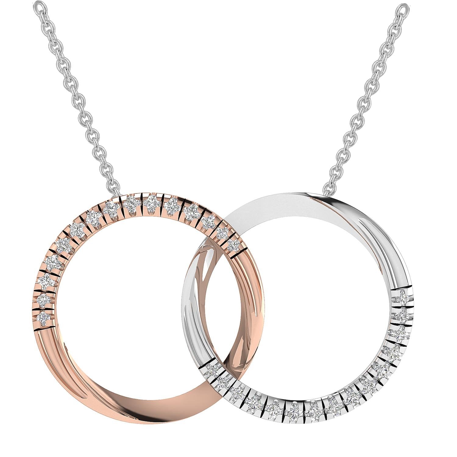 Necklace with 0.1ct Diamonds in 9K Rose & White Gold
