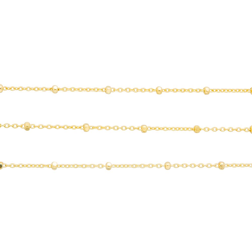 Fancy Square Ball Link Chain in 9ct Gold