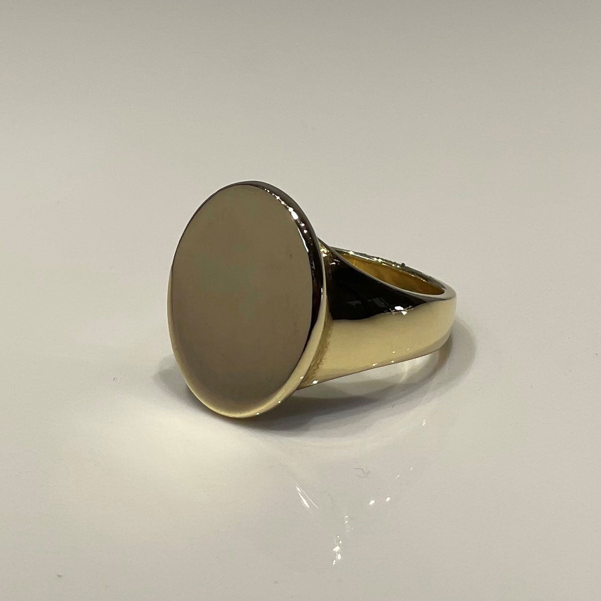 Sterling Silver Flat Top Signet Ring with 9ct Rose Gold Plate