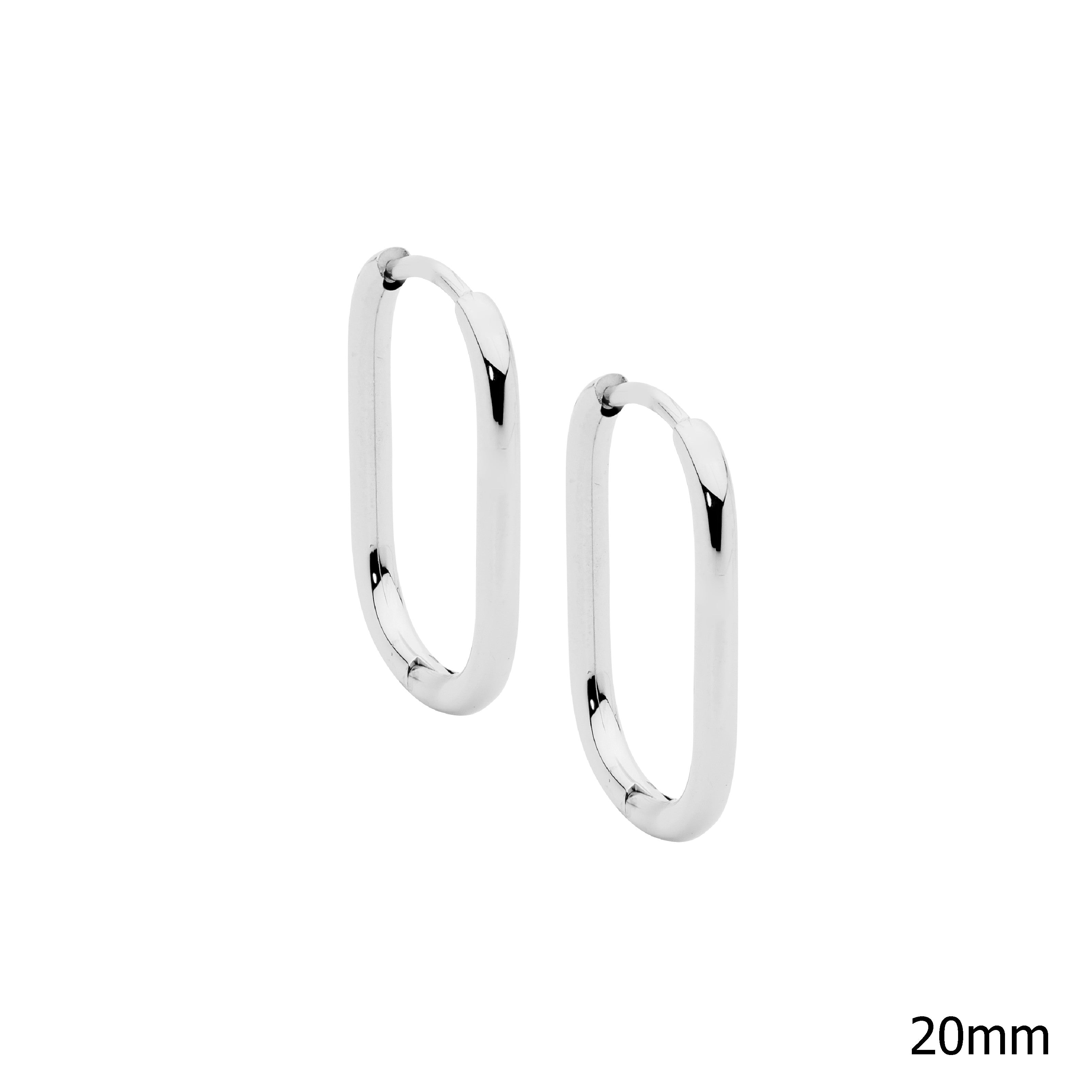 Stainless Steel 20mm Oval Hoop Earrings 